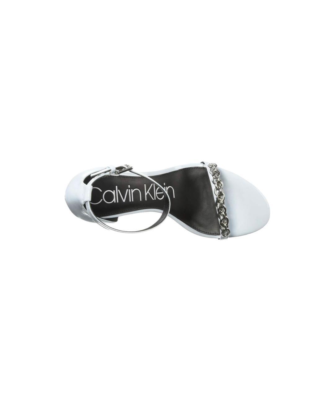 CALVIN KLEIN Голубые босоножки из лакированной кожи, фото 3