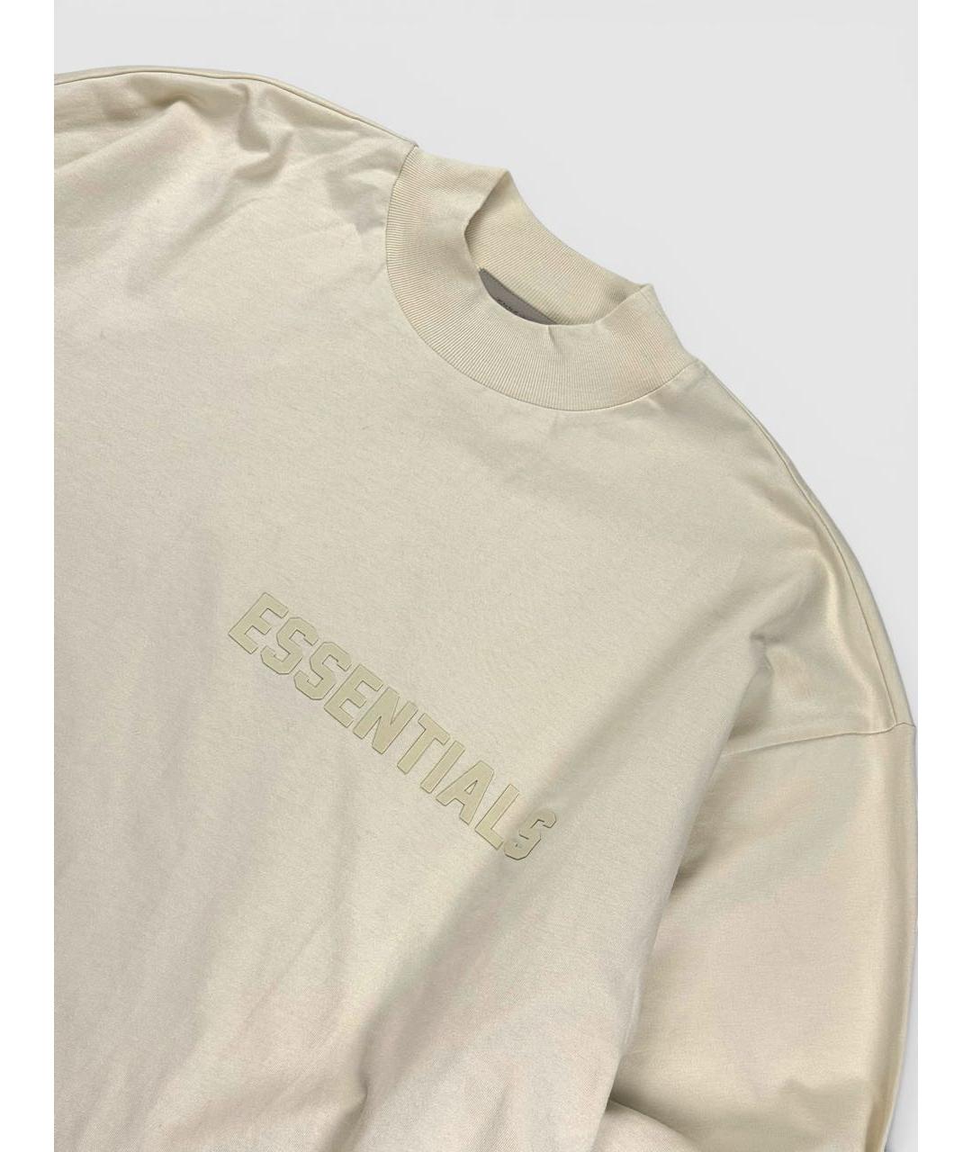 FEAR OF GOD ESSENTIALS Бежевая хлопковая футболка, фото 3