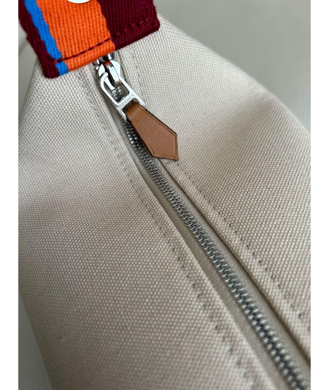 HERMES Бежевая хлопковая косметичка, фото 6