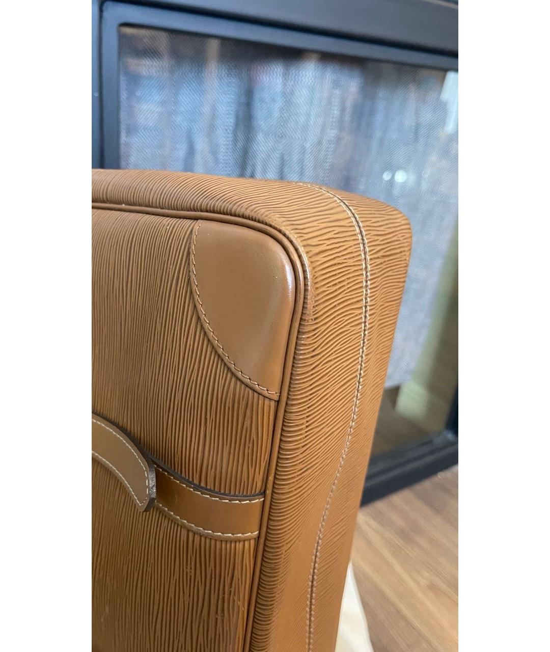 LOUIS VUITTON Бежевая кожаная сумка с короткими ручками, фото 8