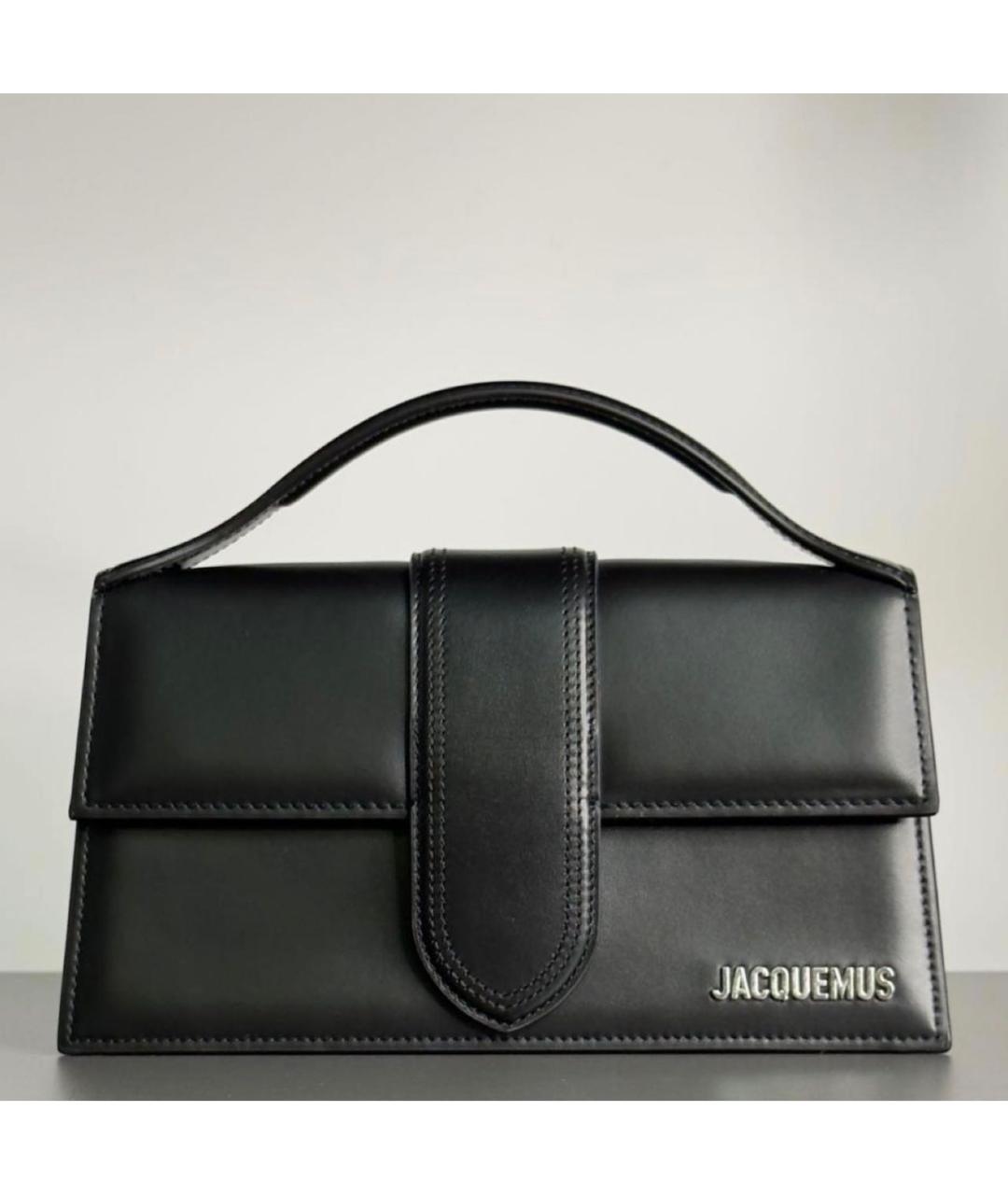 JACQUEMUS Черная кожаная сумка с короткими ручками, фото 9