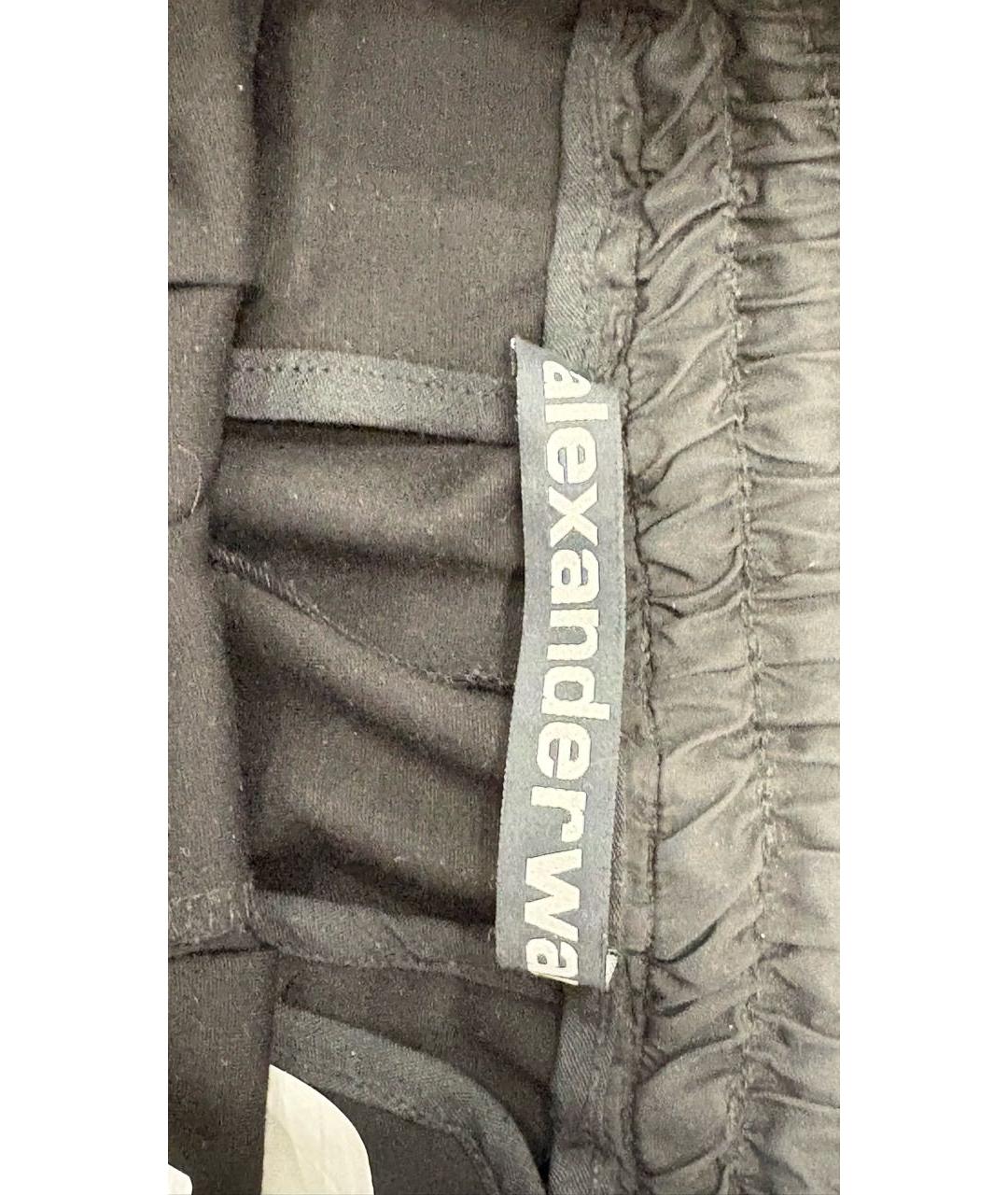 ALEXANDER WANG Черные хлопковые повседневные брюки, фото 3