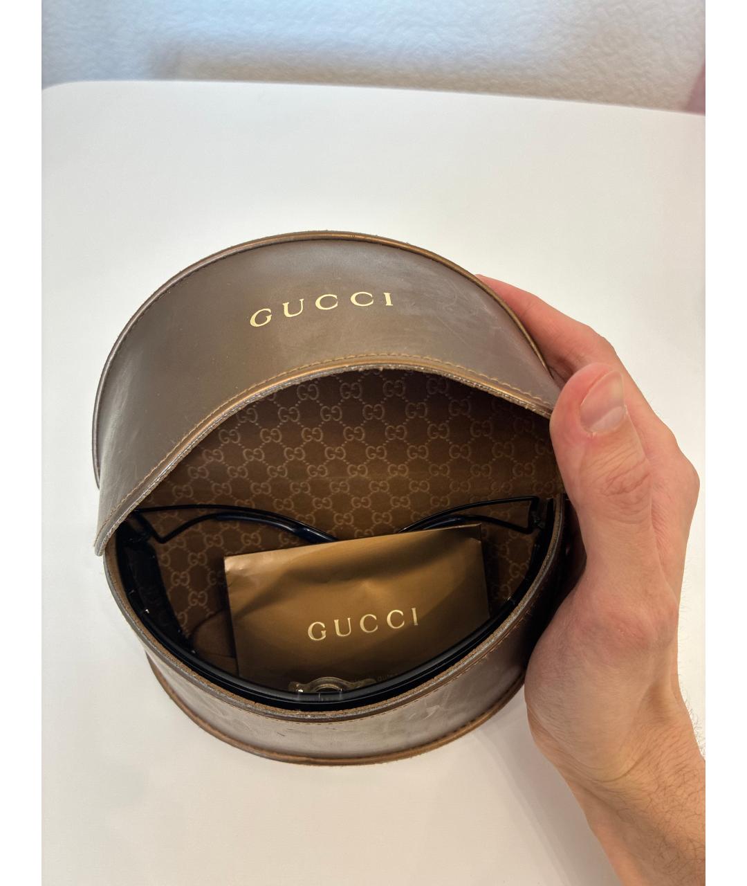 GUCCI Темно-синие металлические солнцезащитные очки, фото 3