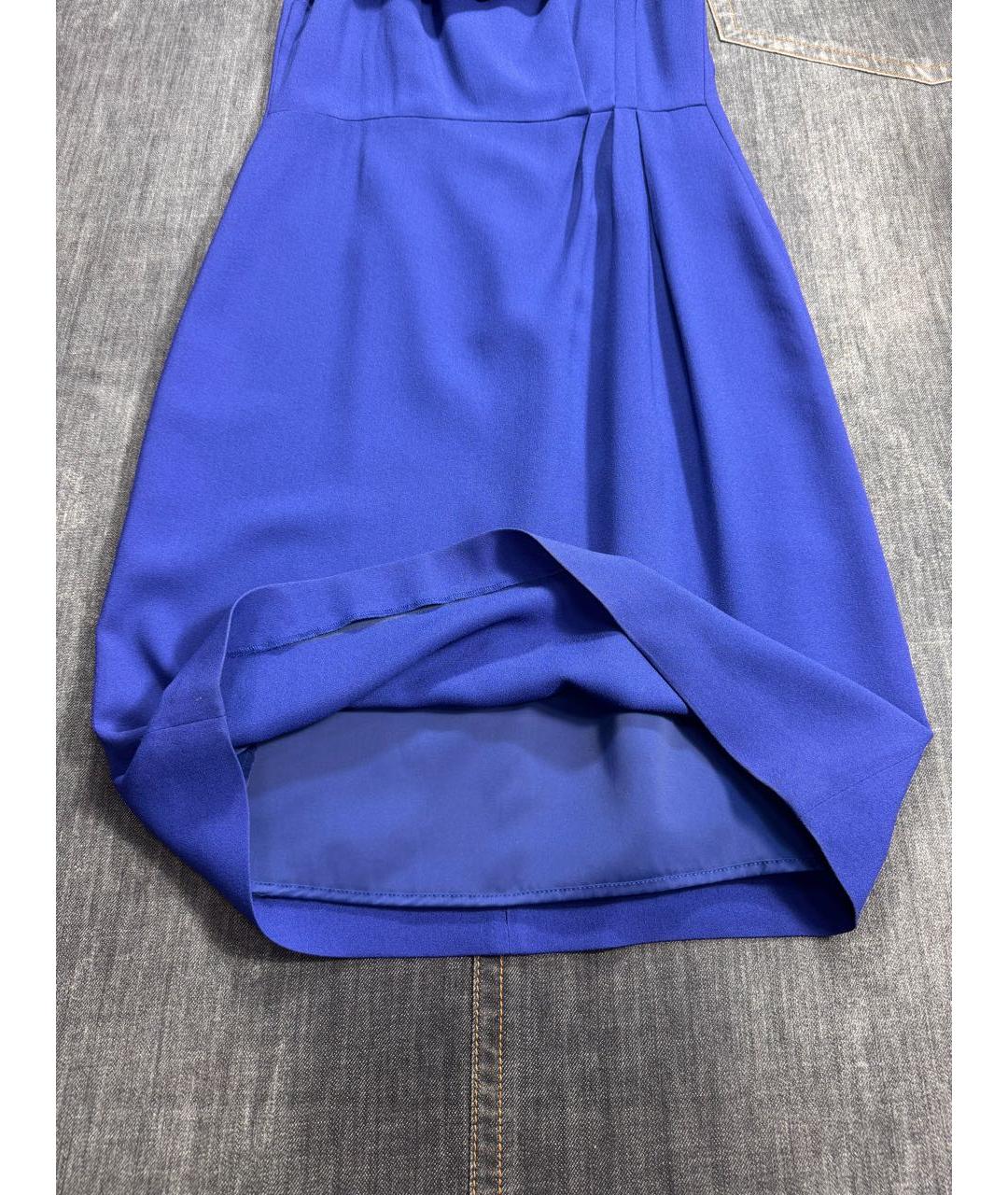 WEEKEND MAX MARA Синее ацетатное повседневное платье, фото 5