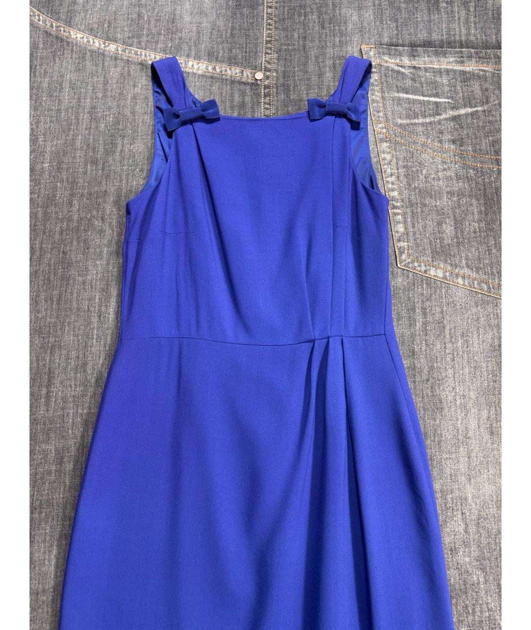 WEEKEND MAX MARA Синее ацетатное повседневное платье, фото 4