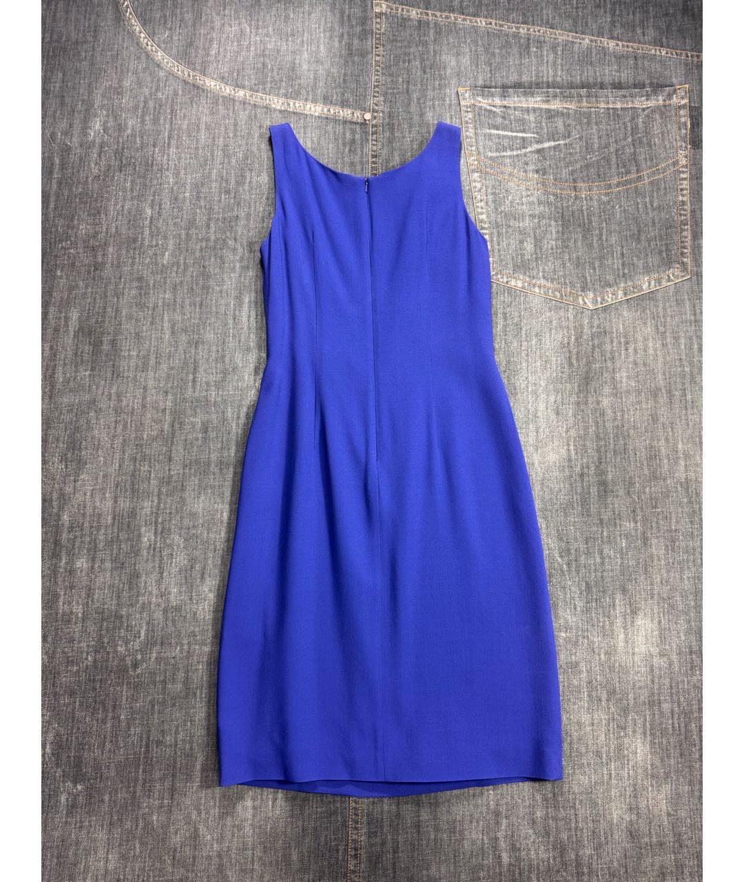 WEEKEND MAX MARA Синее ацетатное повседневное платье, фото 7