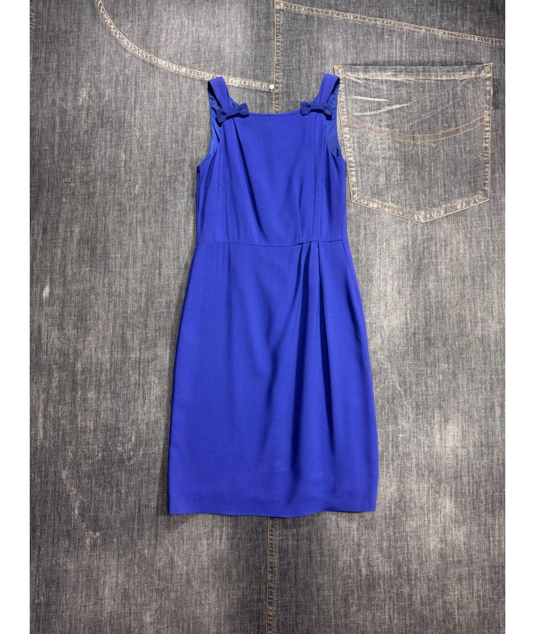 WEEKEND MAX MARA Синее ацетатное повседневное платье, фото 9