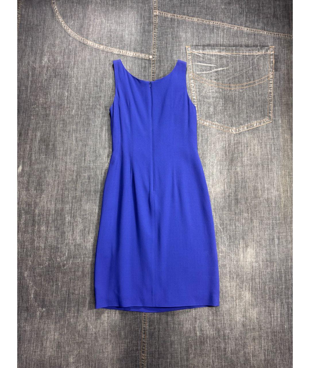 WEEKEND MAX MARA Синее ацетатное повседневное платье, фото 6