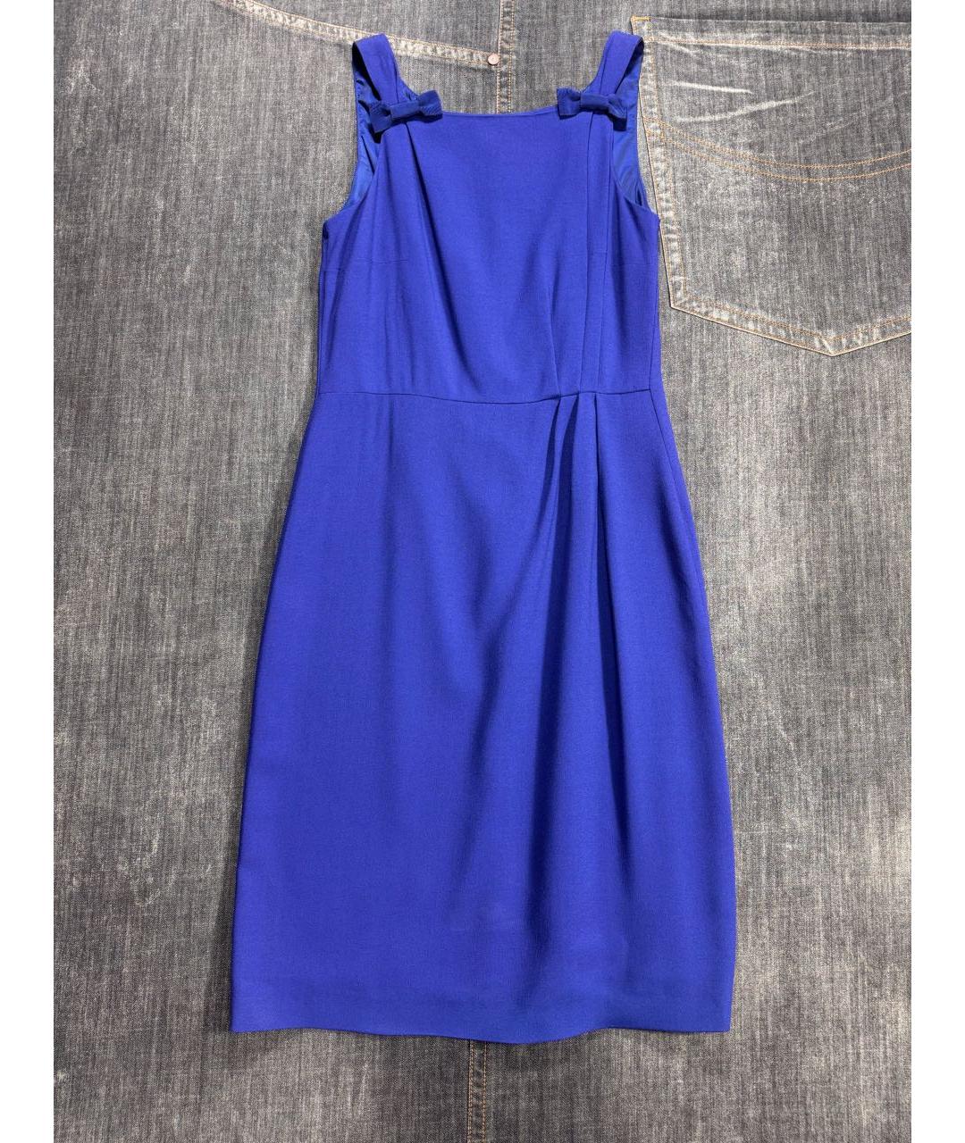 WEEKEND MAX MARA Синее ацетатное повседневное платье, фото 3