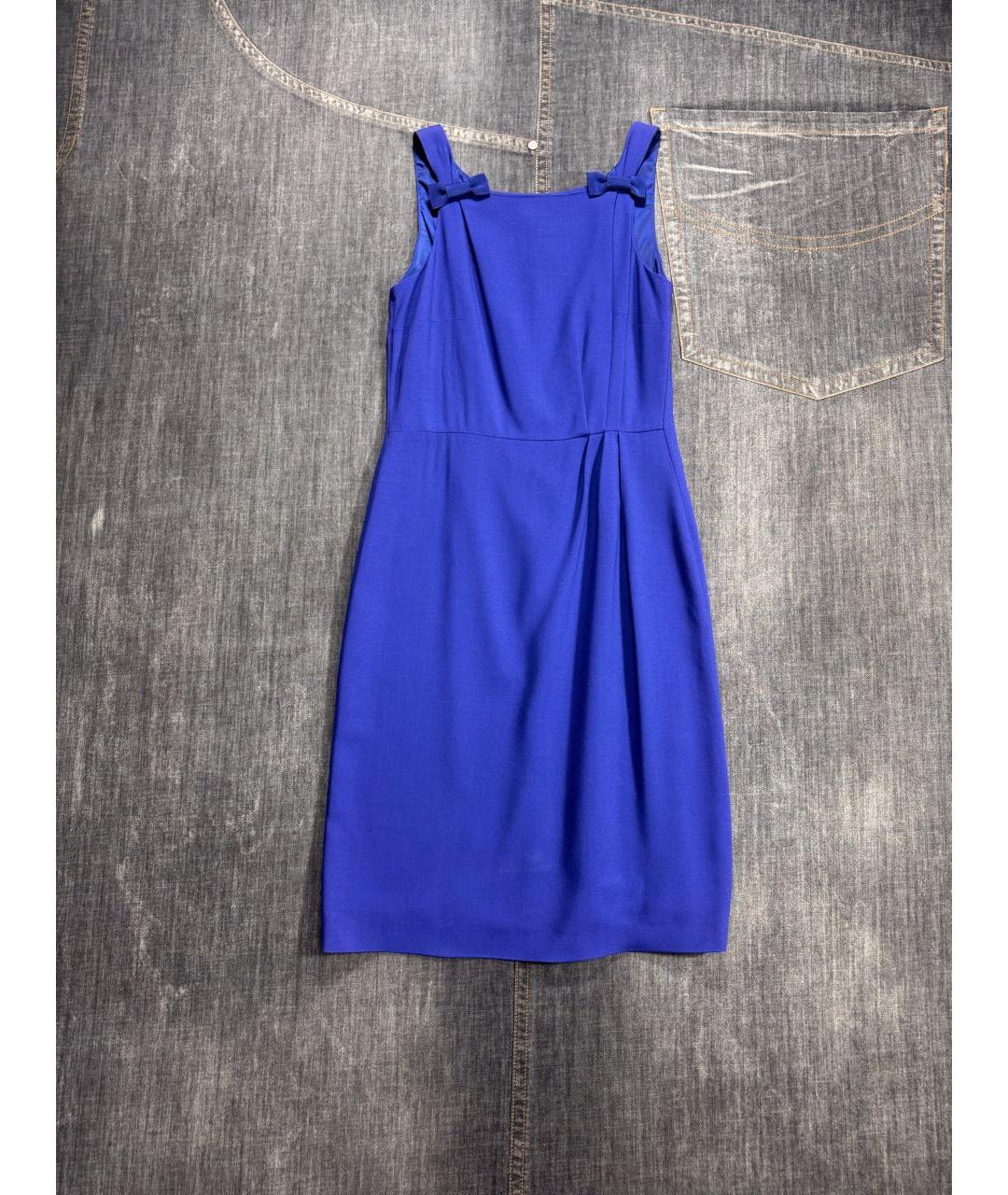 WEEKEND MAX MARA Синее ацетатное повседневное платье, фото 2