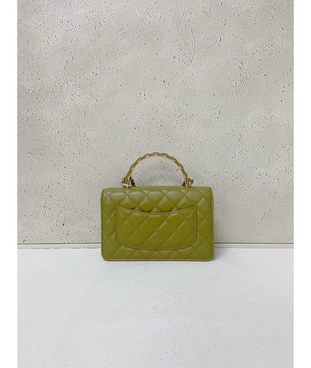CHANEL Зеленая кожаная сумка через плечо, фото 2