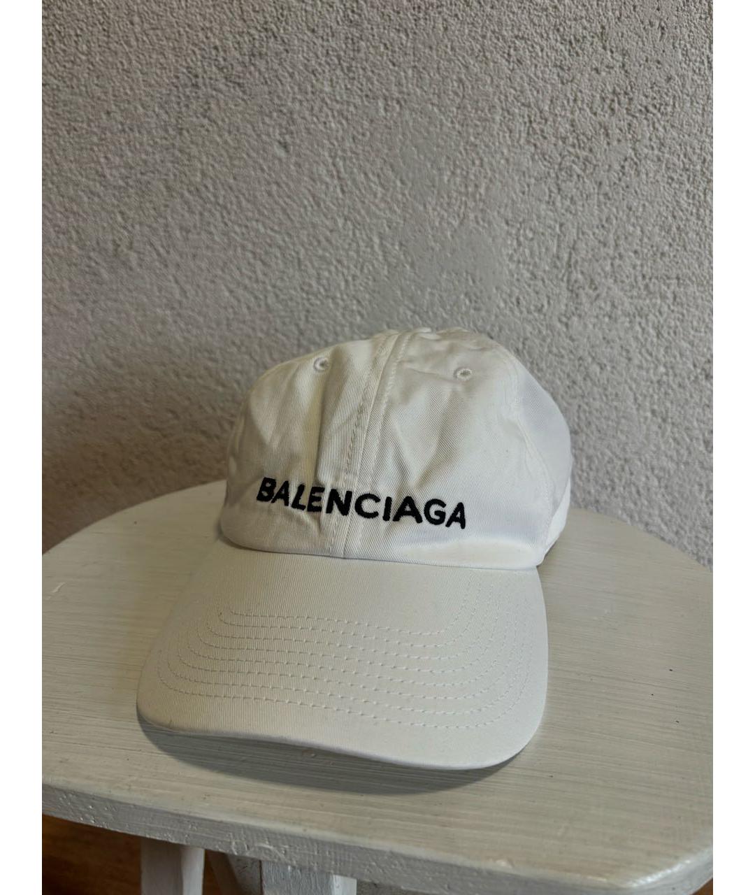 BALENCIAGA Белая хлопковая кепка/бейсболка, фото 2