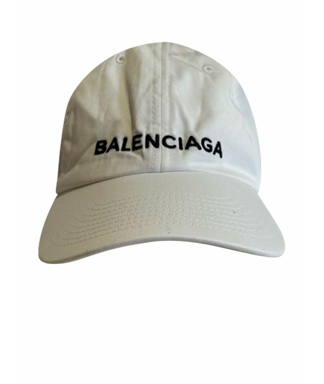 BALENCIAGA Белая хлопковая кепка, фото 1