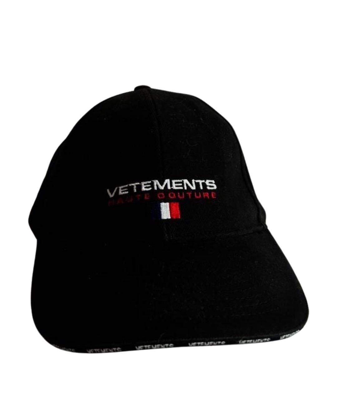 VETEMENTS Черная хлопковая кепка/бейсболка, фото 1