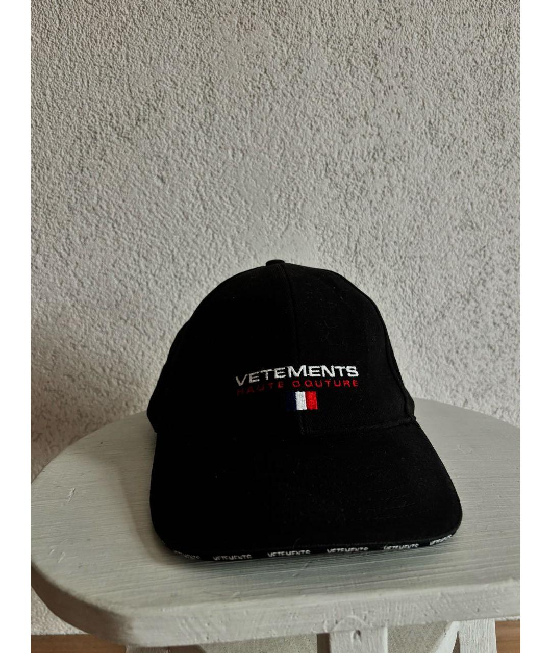 VETEMENTS Черная хлопковая кепка, фото 4