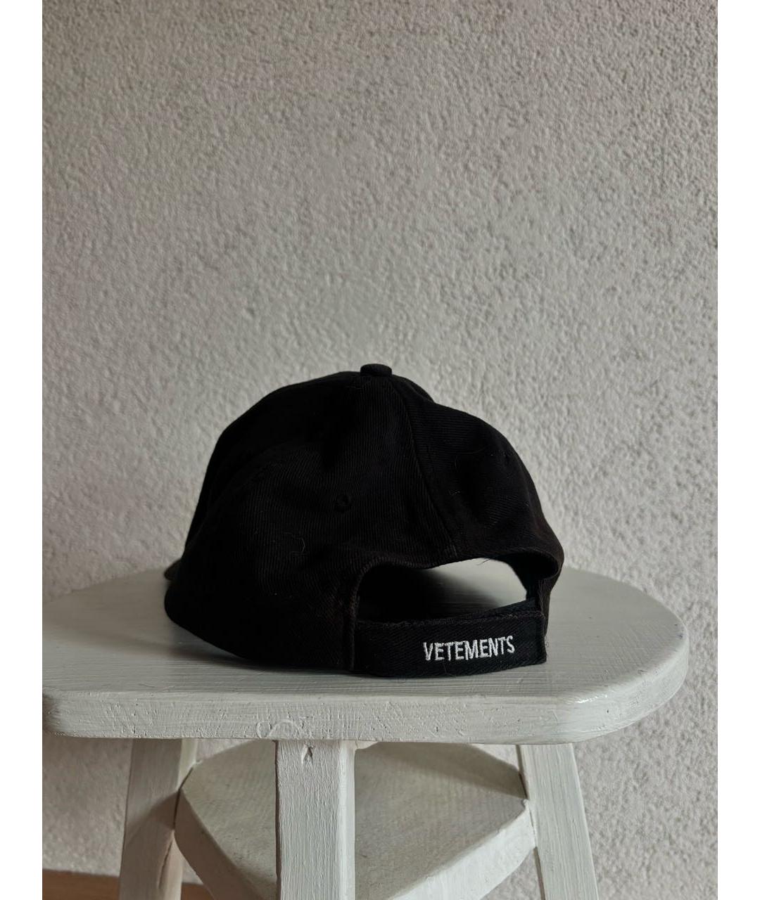 VETEMENTS Черная хлопковая кепка, фото 3