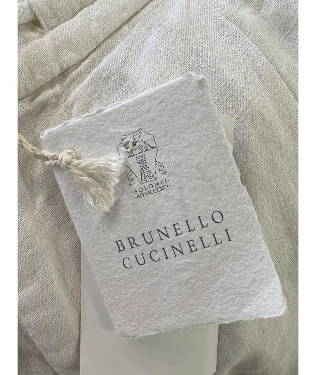 BRUNELLO CUCINELLI Белые льняные шорты, фото 5