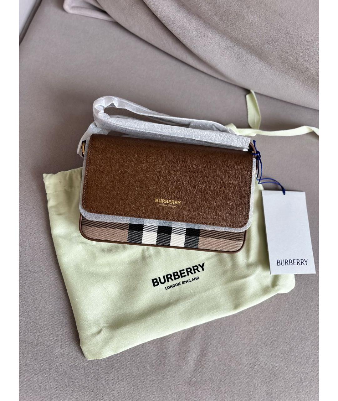 BURBERRY Коричневая кожаная сумка через плечо, фото 7