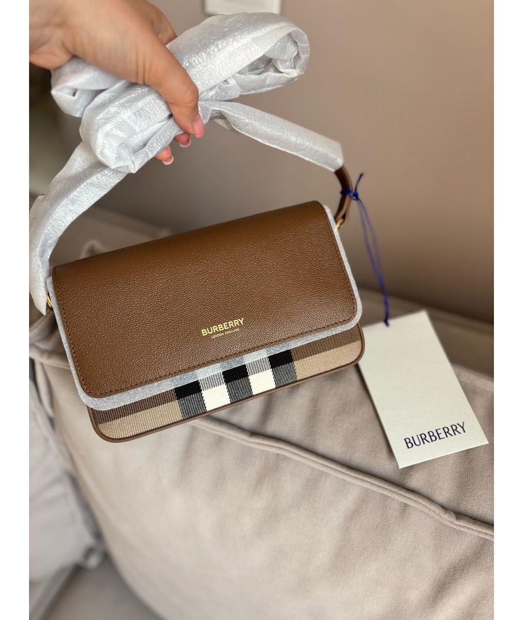 BURBERRY Коричневая кожаная сумка через плечо, фото 5