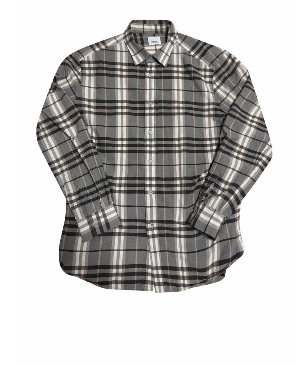 BURBERRY Серая хлопковая кэжуал рубашка, фото 1