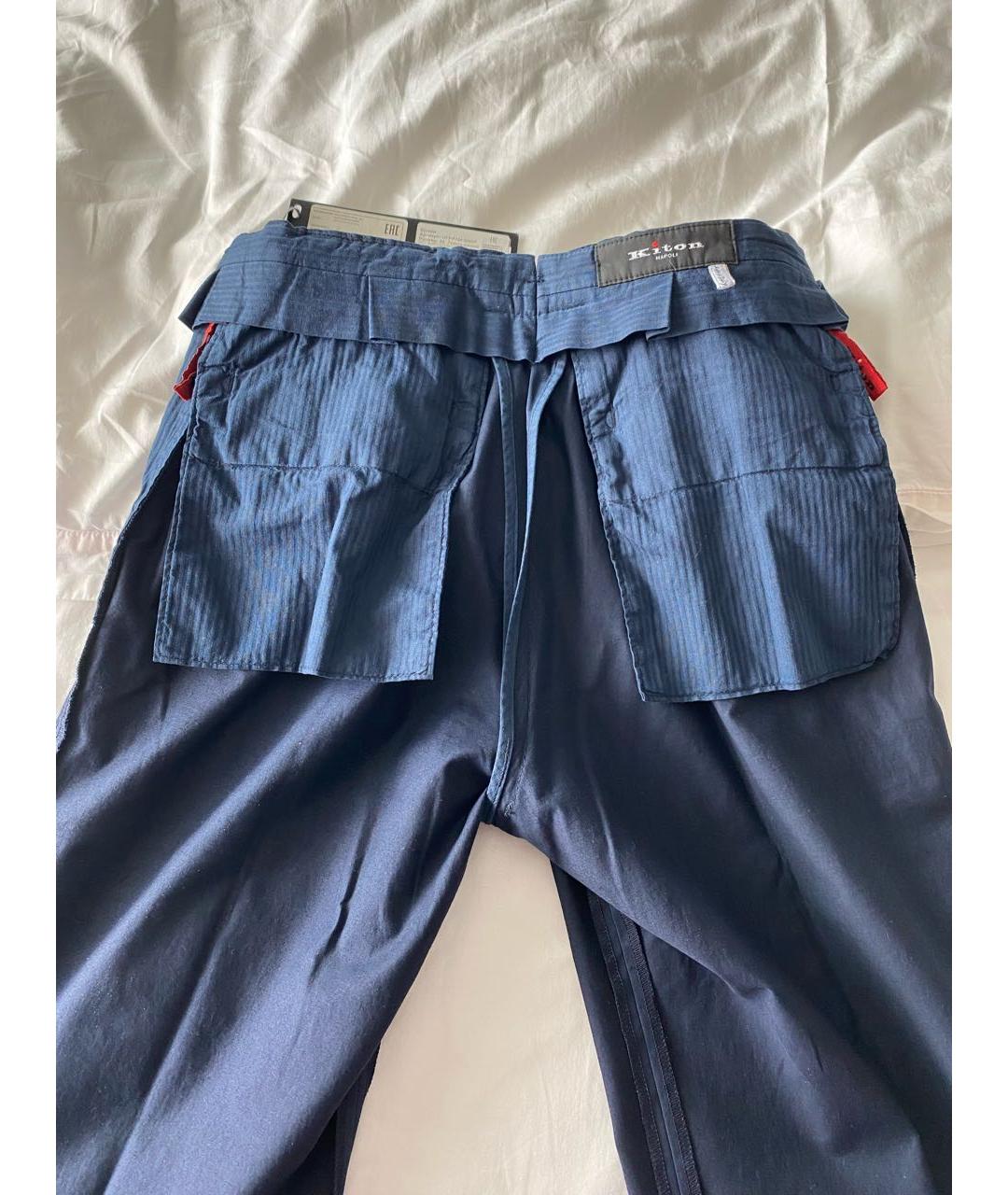 KITON Синие хлопковые брюки чинос, фото 3