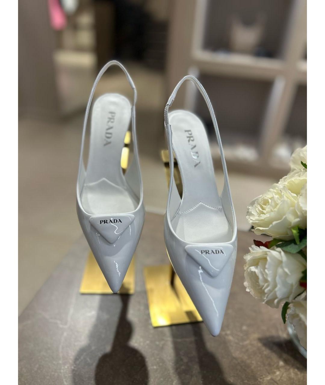 PRADA Белые кожаные туфли, фото 7
