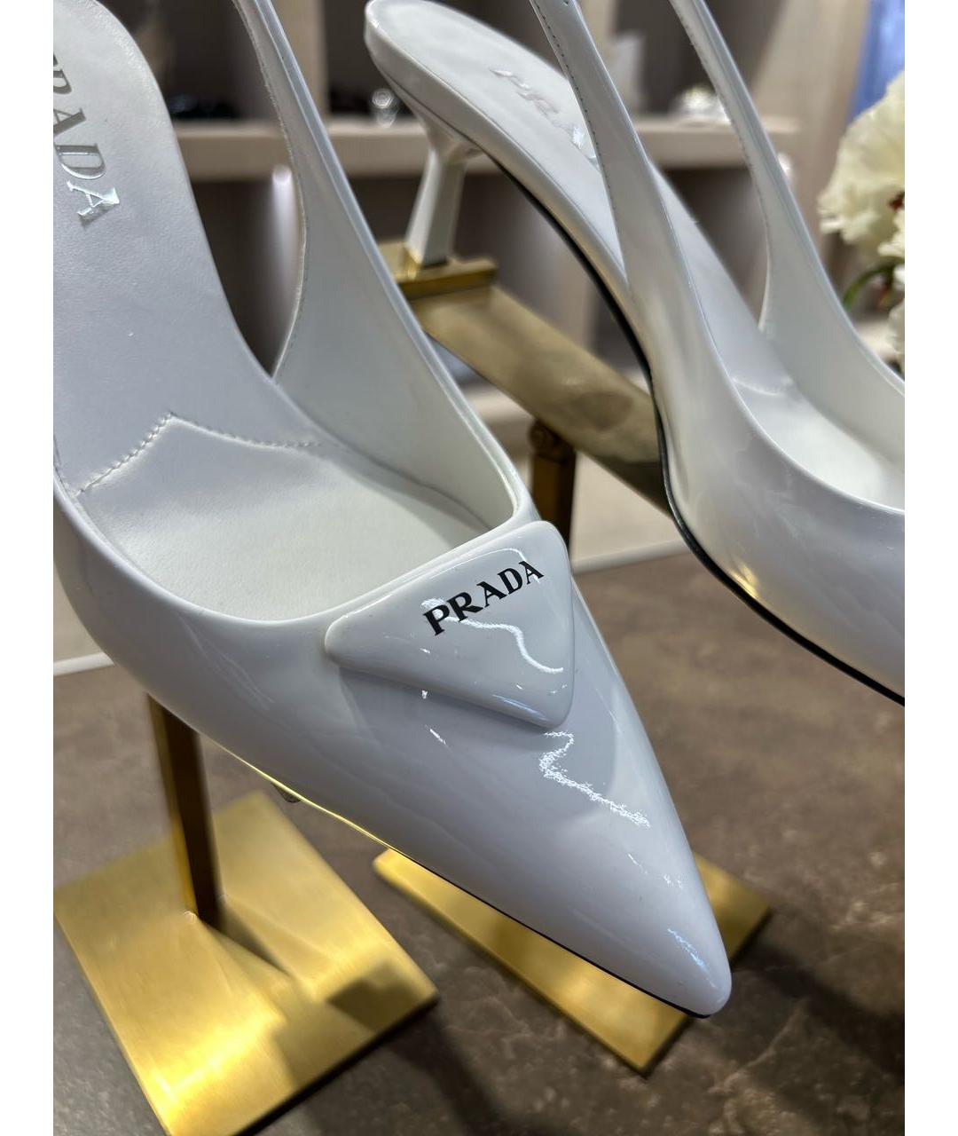 PRADA Белые кожаные туфли, фото 8