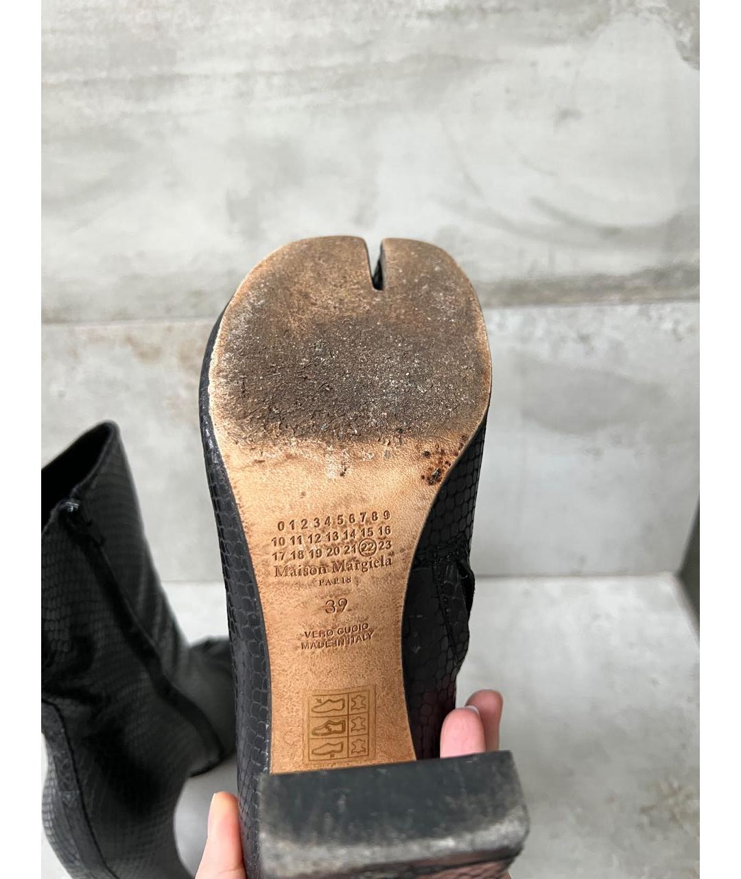 MAISON MARGIELA Черные кожаные ботильоны, фото 8