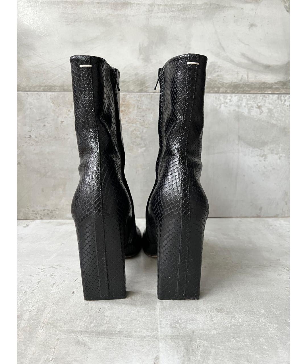 MAISON MARGIELA Черные кожаные ботильоны, фото 4
