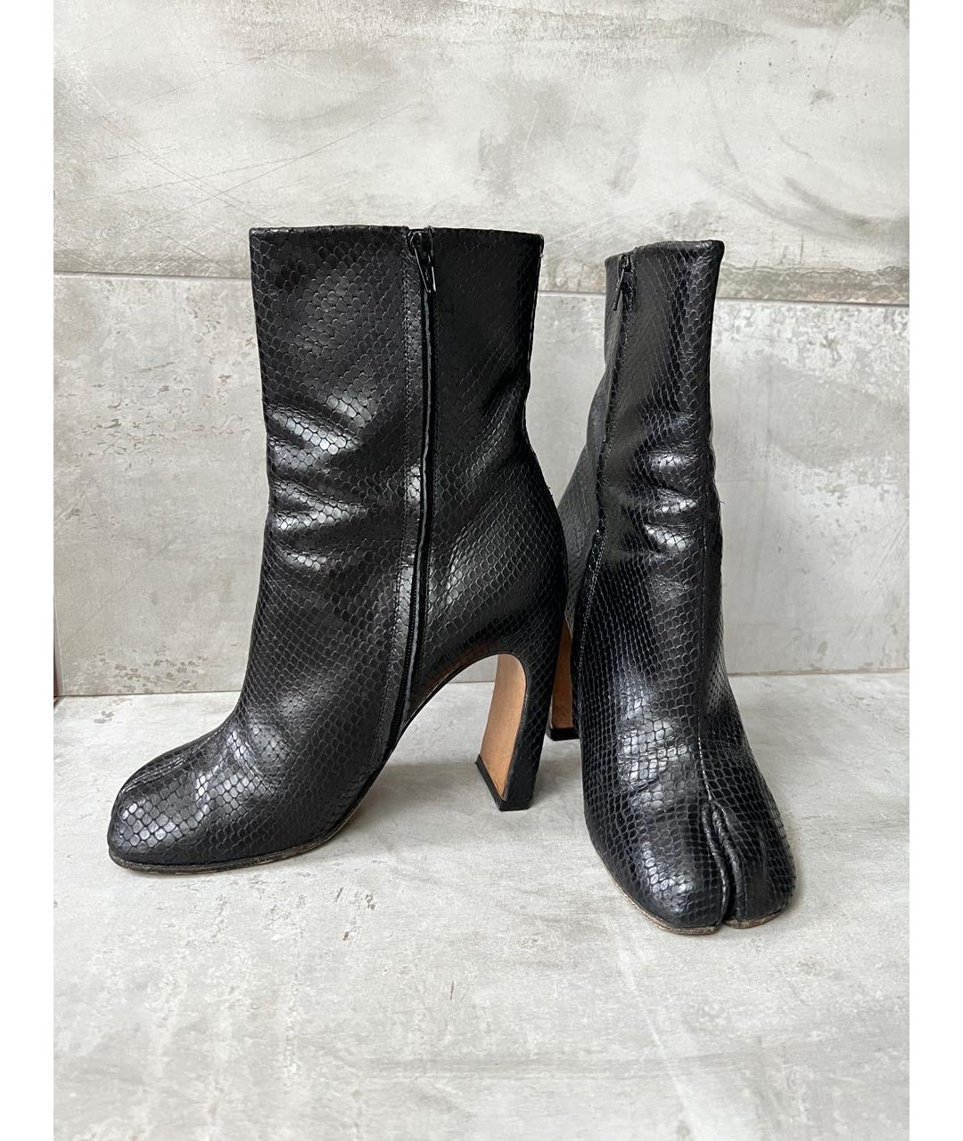 MAISON MARGIELA Черные кожаные ботильоны, фото 3