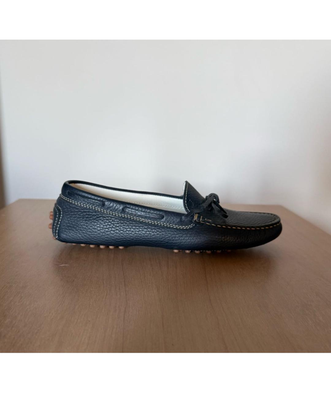 TOD'S Темно-синие кожаные лоферы и мокасины, фото 7