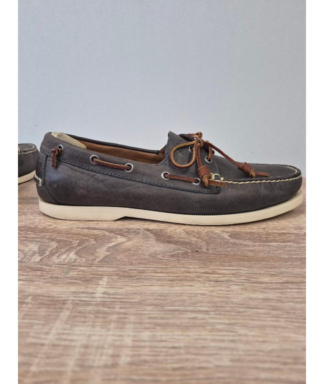 POLO RALPH LAUREN Серые кожаные лоферы, фото 10
