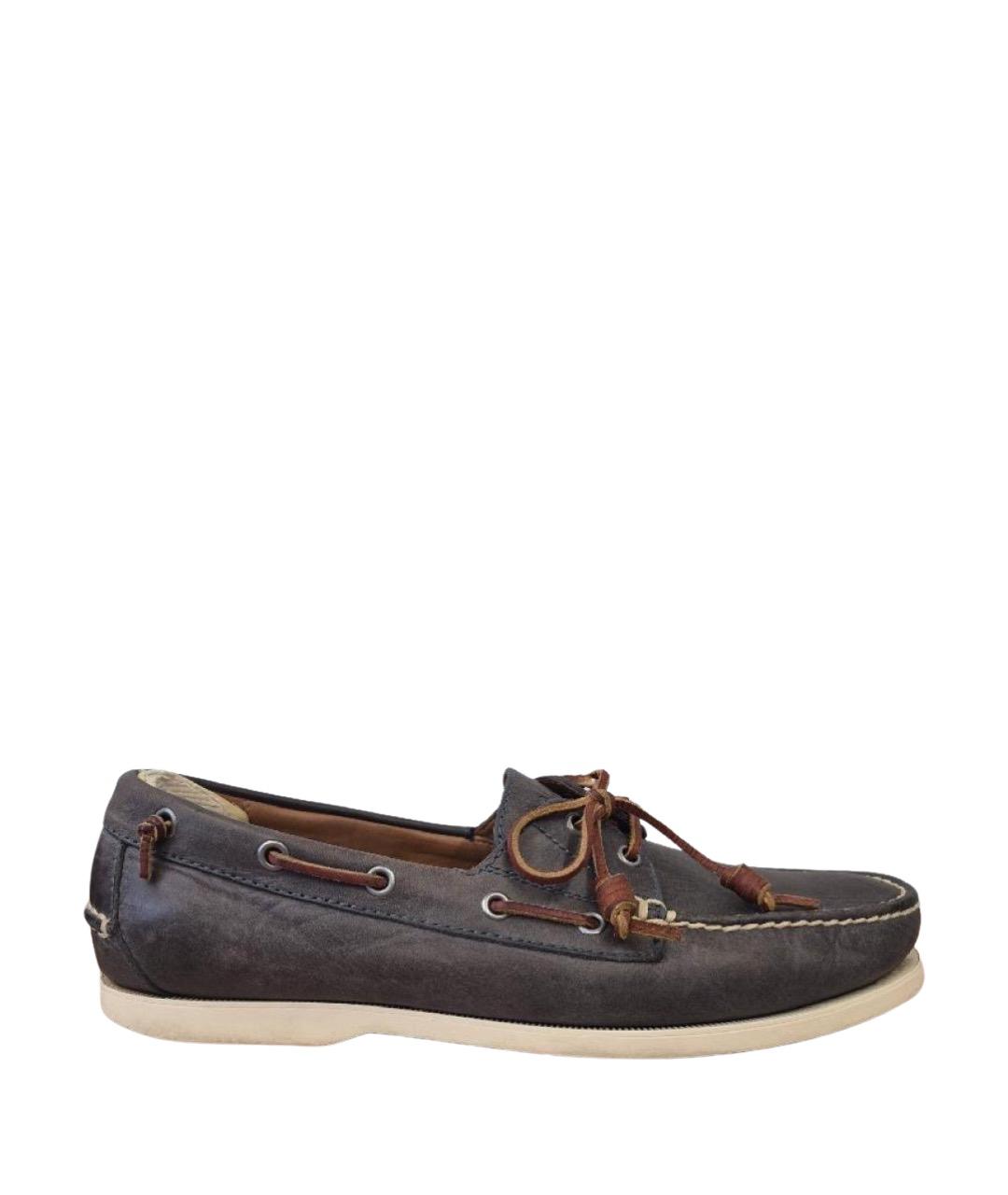 POLO RALPH LAUREN Серые кожаные лоферы, фото 1