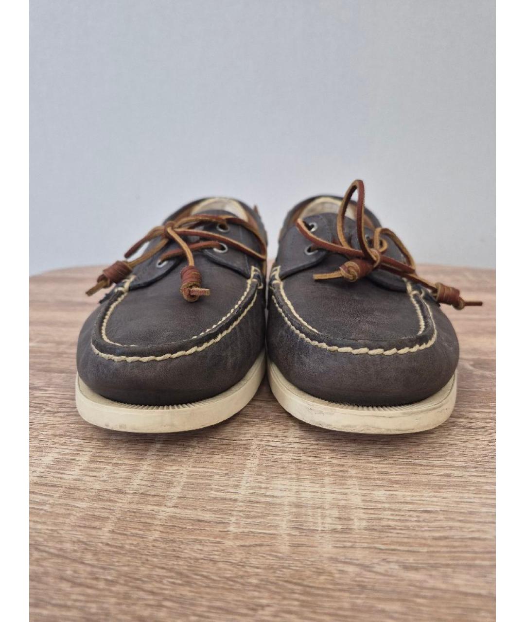 POLO RALPH LAUREN Серые кожаные лоферы, фото 2