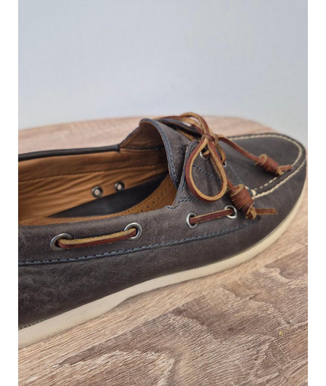 POLO RALPH LAUREN Серые кожаные лоферы, фото 8