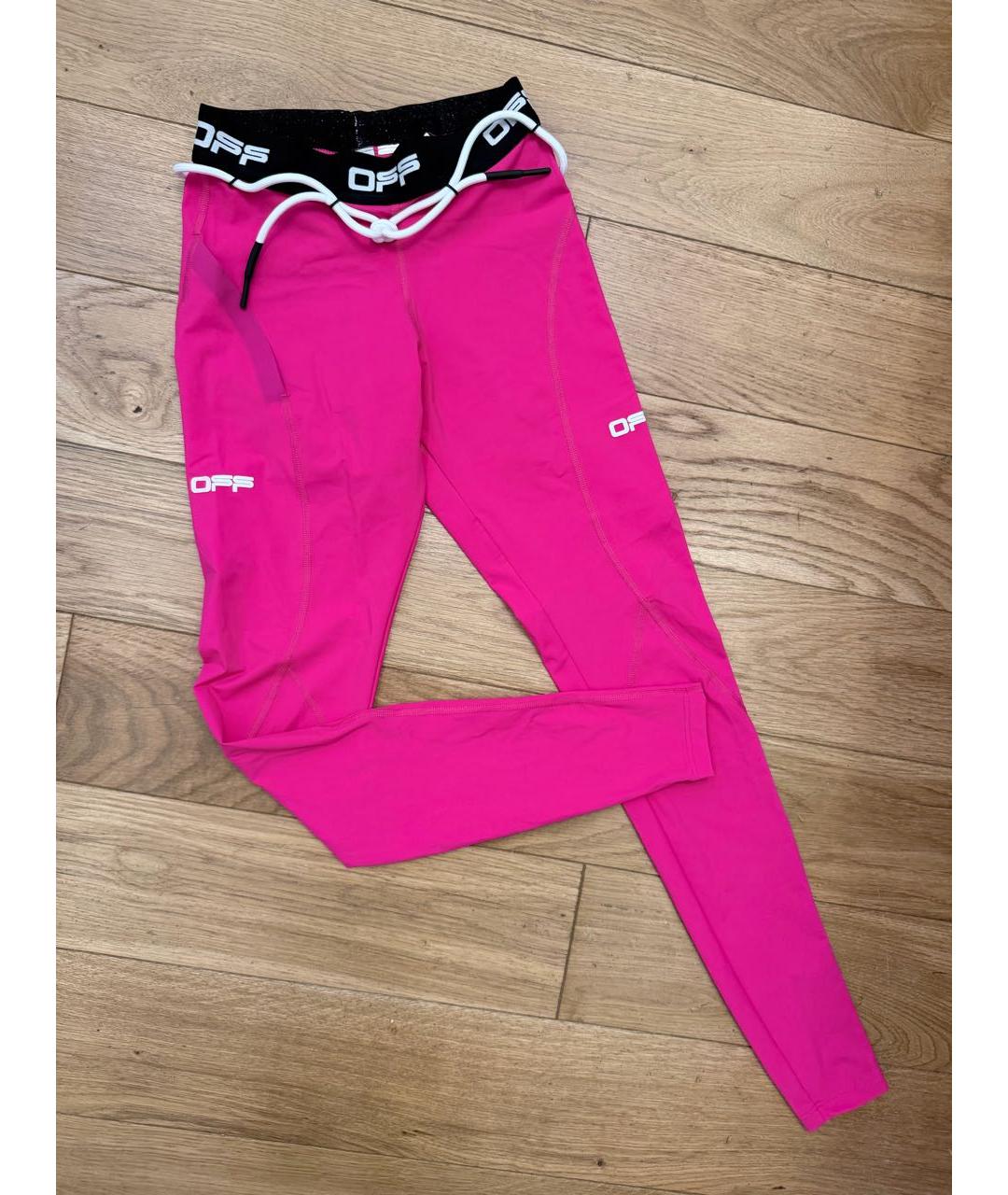 OFF-WHITE Розовые леггинсы и велосипедки, фото 2