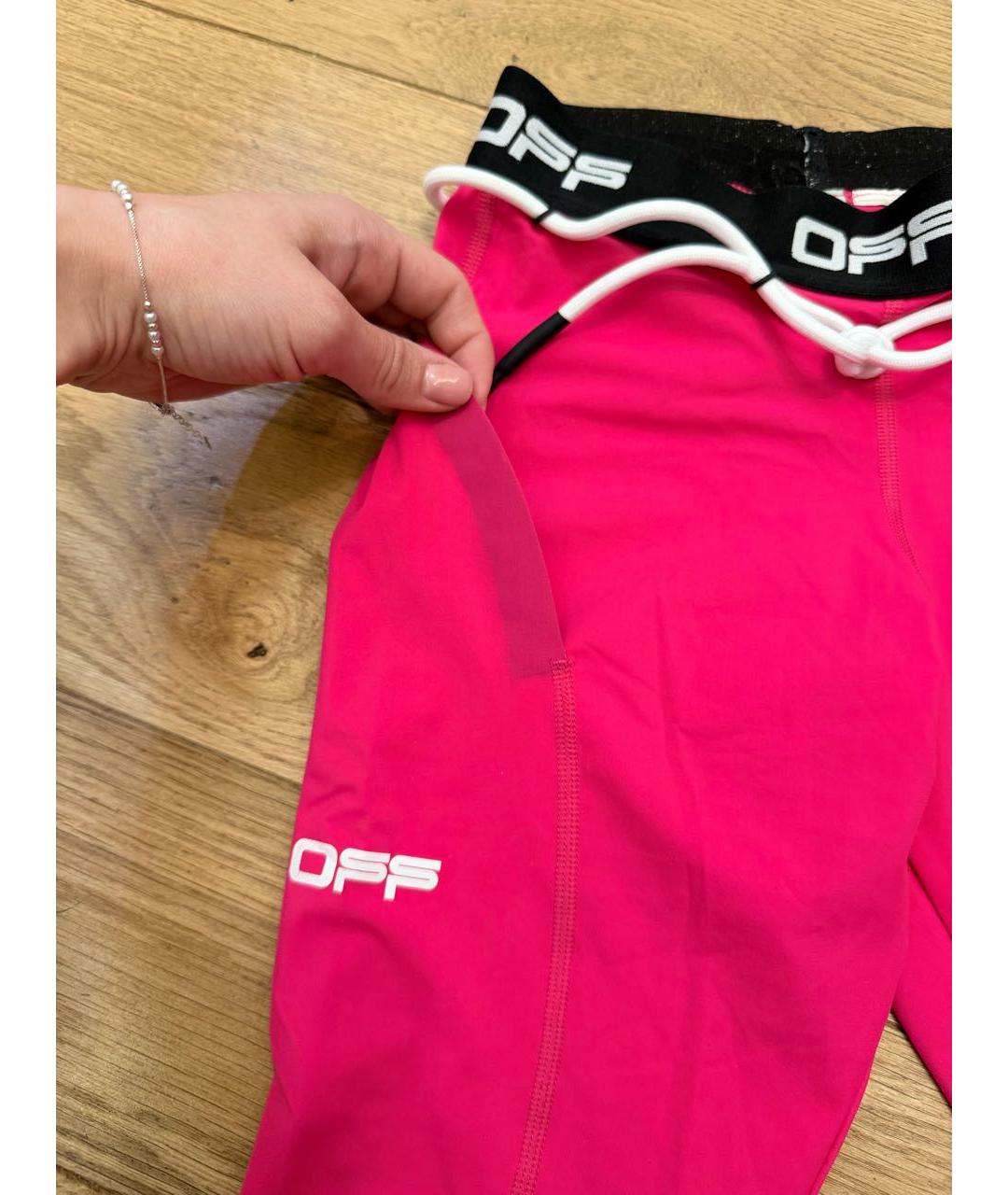 OFF-WHITE Розовые леггинсы и велосипедки, фото 5