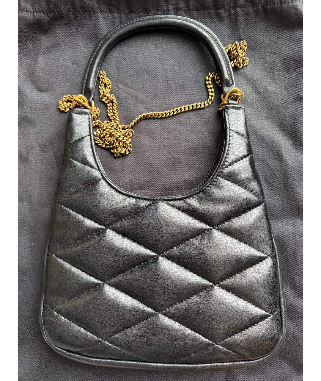 SAINT LAURENT Черная кожаная сумка через плечо, фото 2
