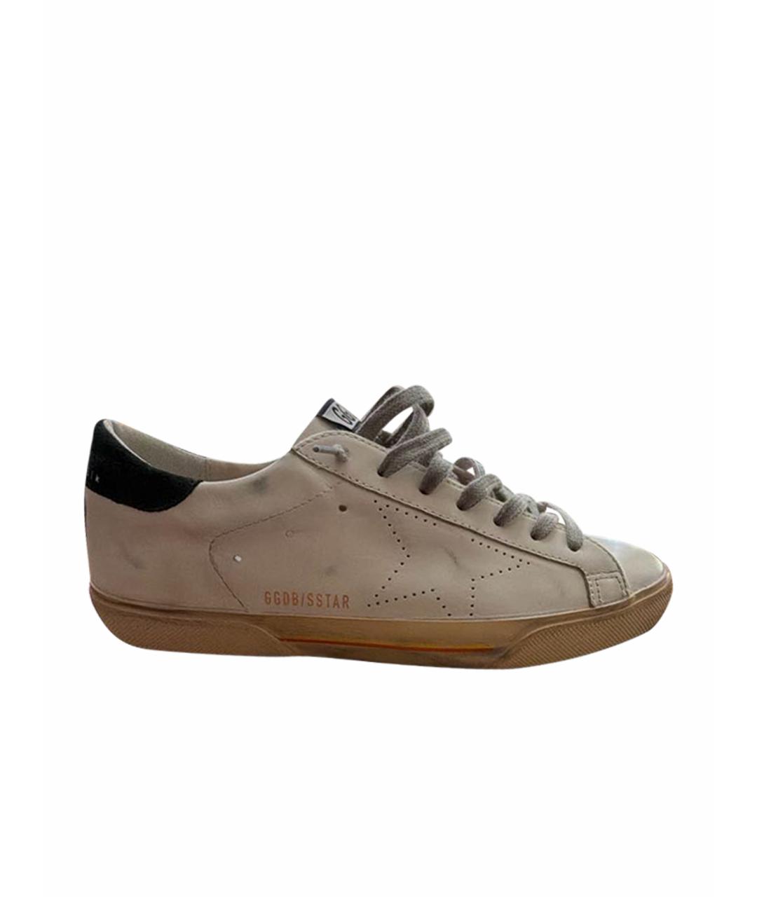 GOLDEN GOOSE DELUXE BRAND Белые кожаные низкие кроссовки / кеды, фото 1