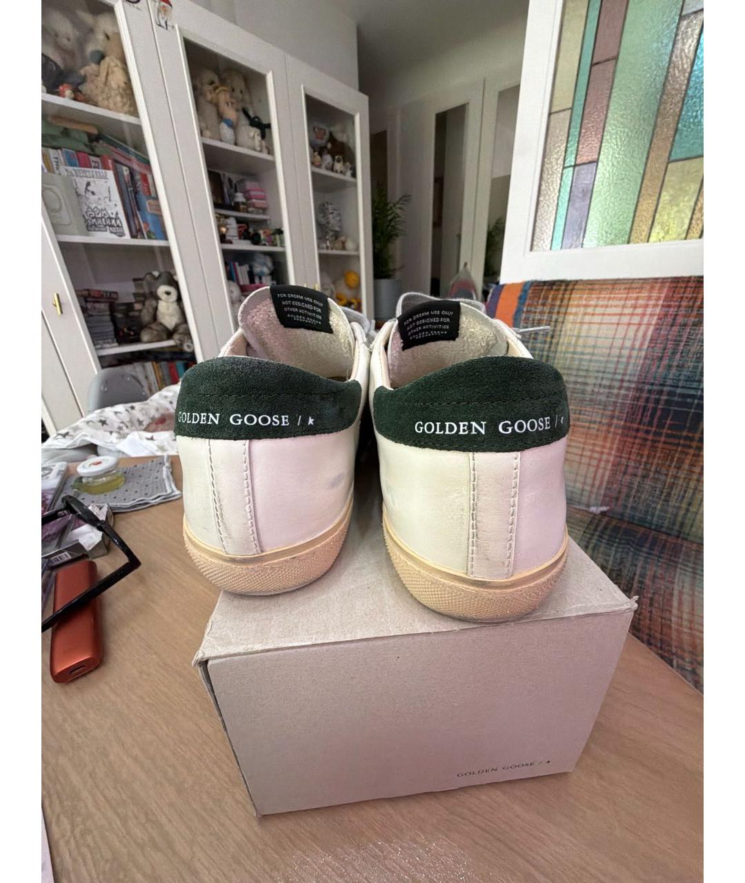 GOLDEN GOOSE DELUXE BRAND Белые кожаные низкие кроссовки / кеды, фото 4