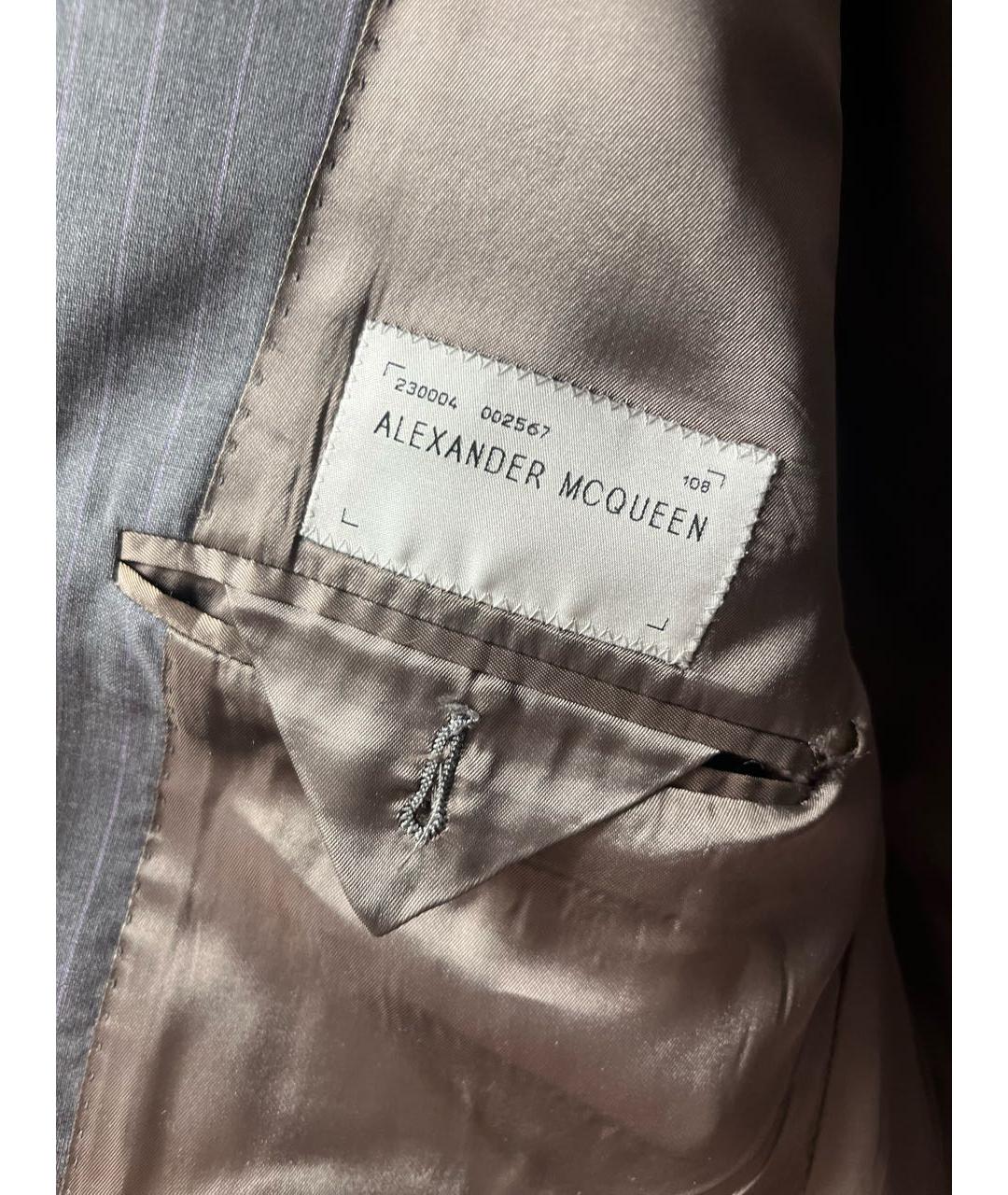 ALEXANDER MCQUEEN Серый классический костюм, фото 5
