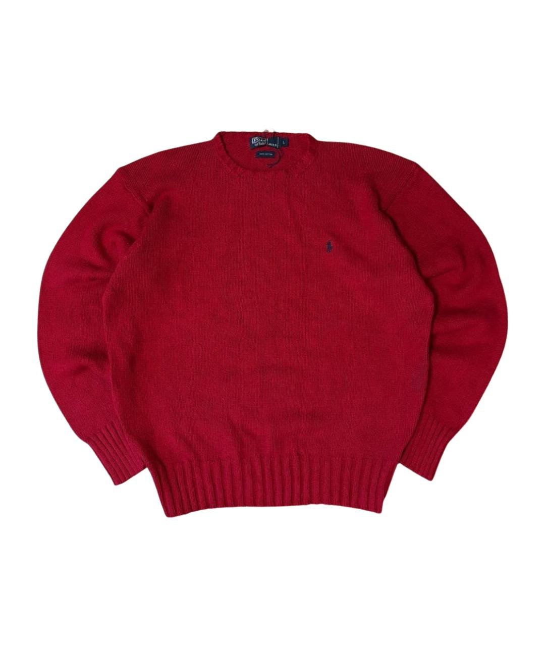 POLO RALPH LAUREN Красный хлопковый джемпер / свитер, фото 1