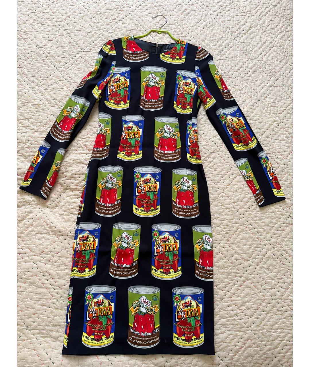 DOLCE&GABBANA Черное вискозное повседневное платье, фото 7