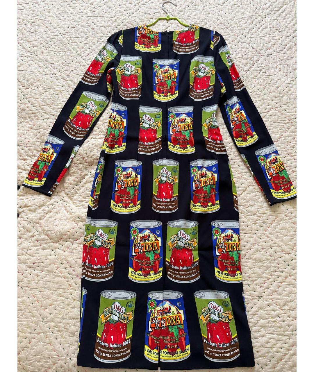 DOLCE&GABBANA Черное вискозное повседневное платье, фото 4