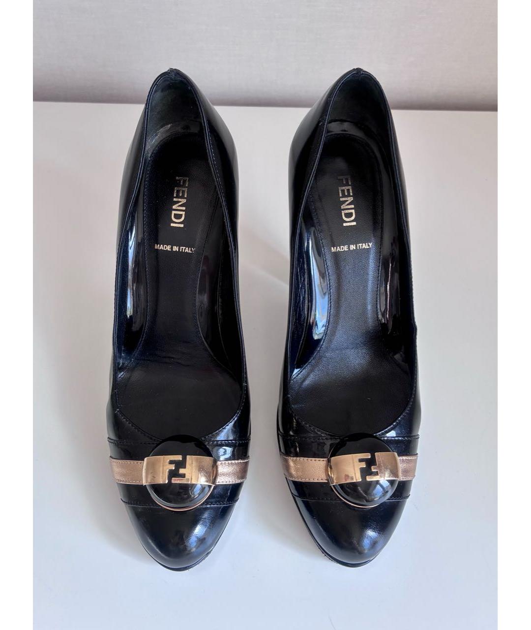 FENDI Черные кожаные туфли, фото 2