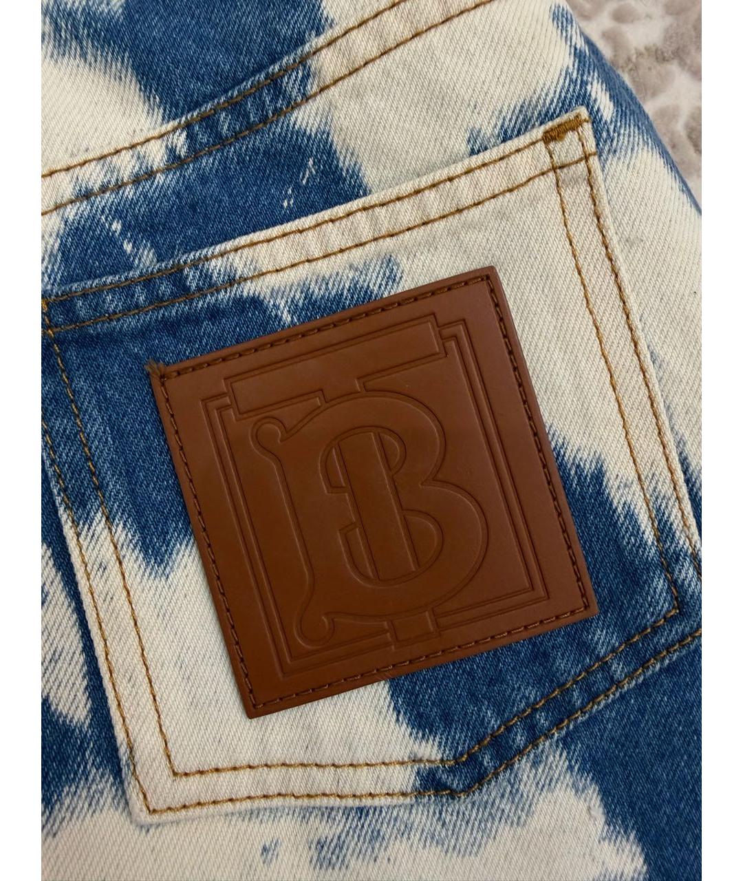 BURBERRY Синяя деним юбка мини, фото 5