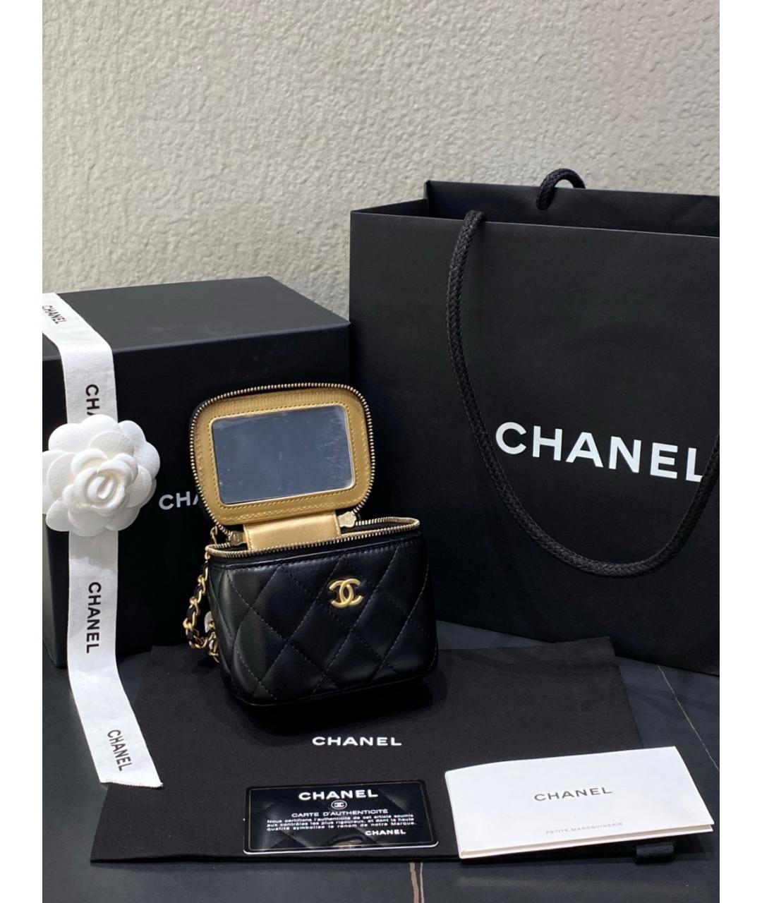 CHANEL Черная кожаная сумка через плечо, фото 8