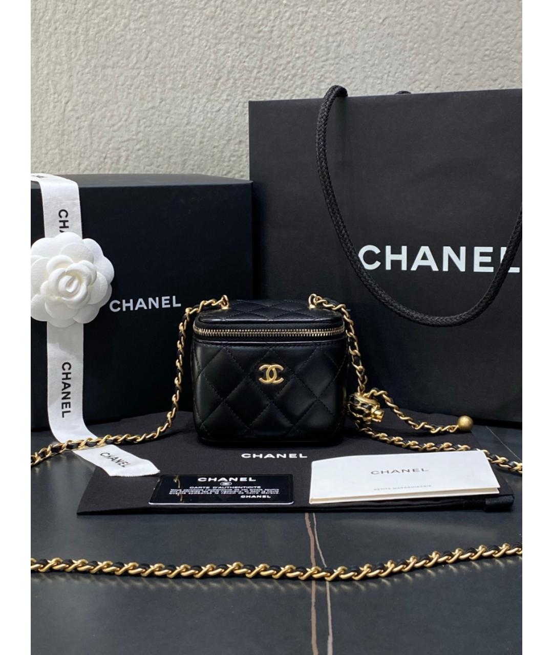 CHANEL Черная кожаная сумка через плечо, фото 10