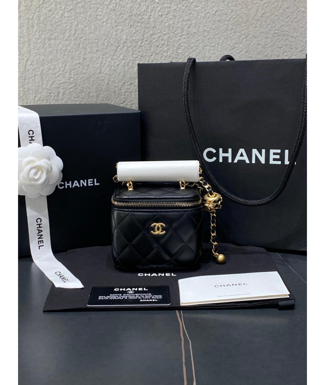 CHANEL Черная кожаная сумка через плечо, фото 2