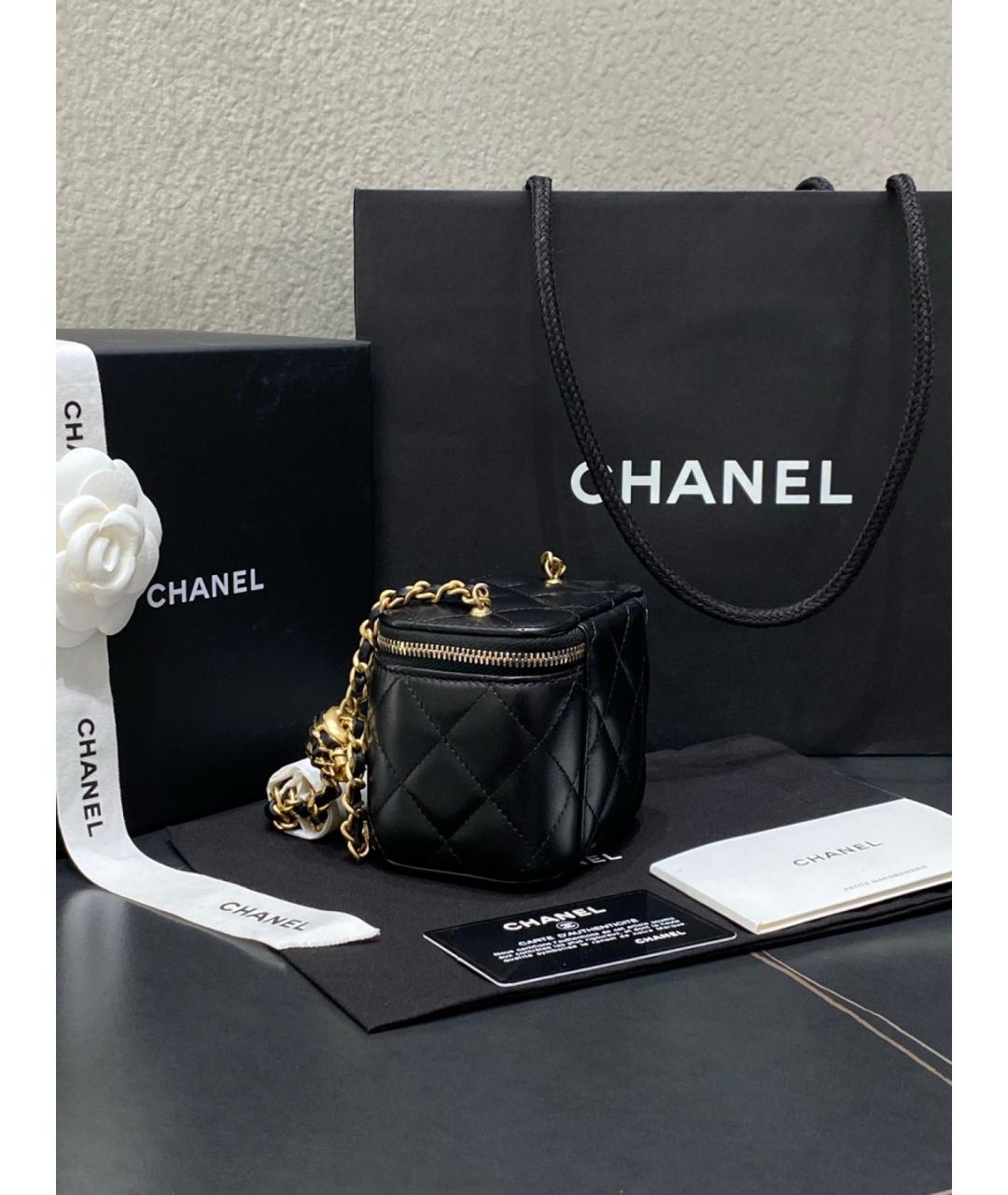 CHANEL Черная кожаная сумка через плечо, фото 4